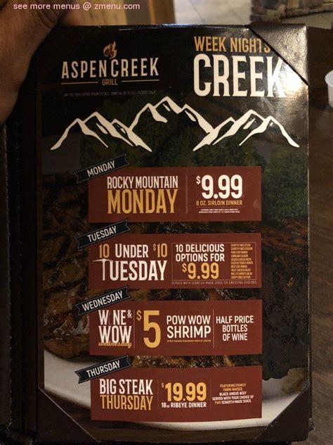 3,531 likes 23 talking about this 23,229 were here. . Aspen creek tuesday specials